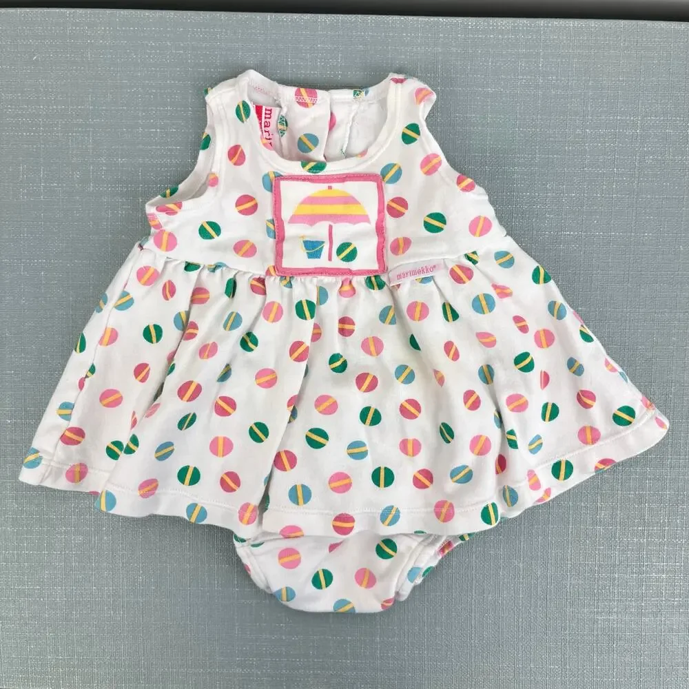 Vintage Marimekko by Sweet Potatoes Beach Ball Dress Set 3 Months